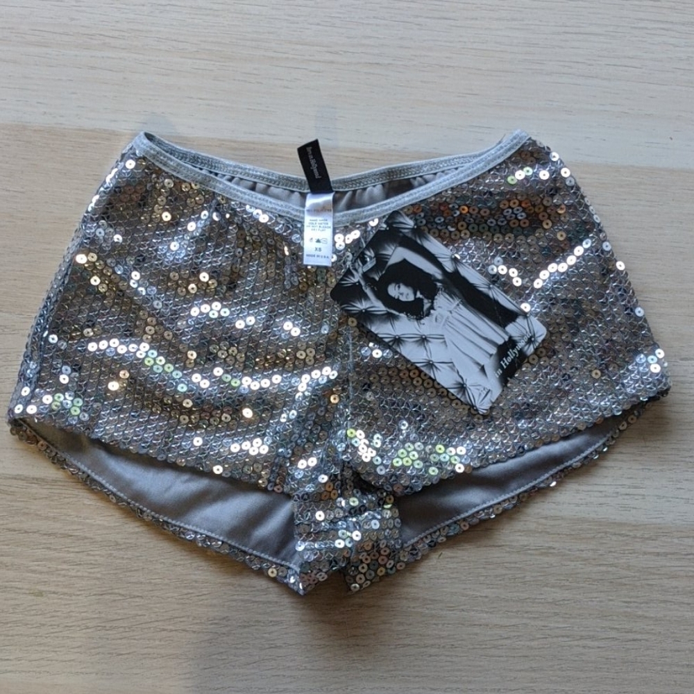Silver sequin shorts